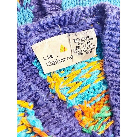 Vintage Liz Claiborne Chunky Knit Sweater M euc - Picture 7 of 8